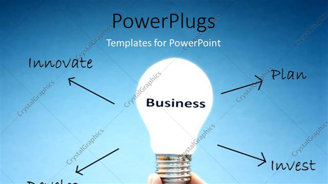  Presentation with bulb - A bulb with a number of arrows and bluish background