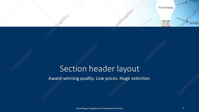 Section Header presentation slide layout