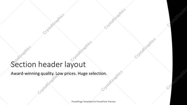 Section Header presentation slide layout