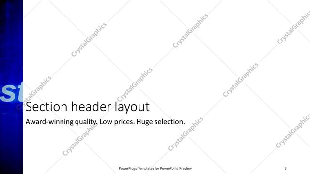 Section Header presentation slide layout