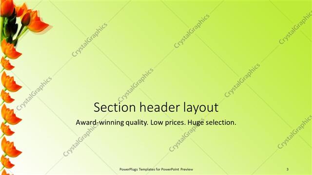 Section Header presentation slide layout