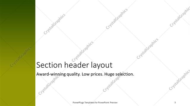 Section Header presentation slide layout