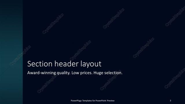 Section Header presentation slide layout