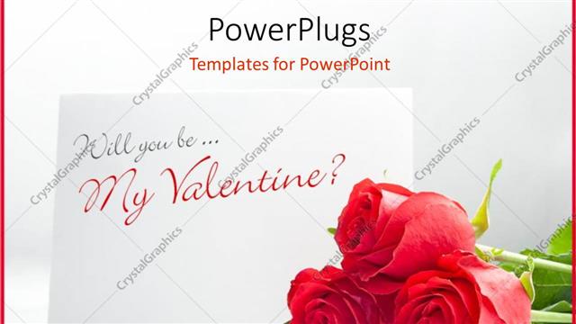  Presentation with valentine - A bunch of red roses beside a valentine card