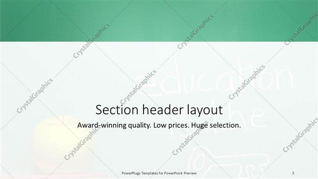 Section Header presentation slide layout