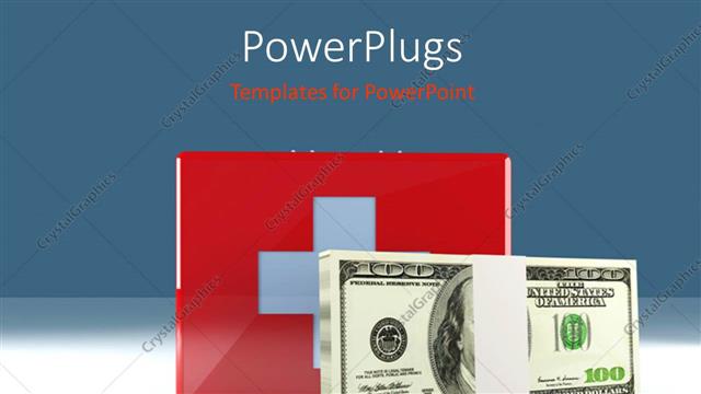  Presentation with medical sign - A bundle of dollars with a medical sign in background