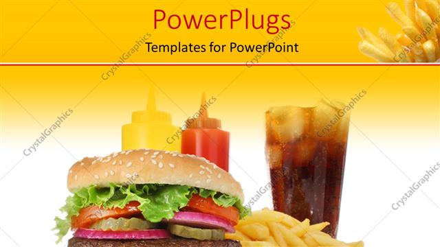  Presentation with burger fries - A burger with a lot of fries