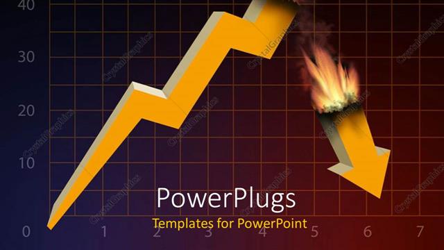  Presentation with financial crisis - A burnt growth rate with squares in the background
