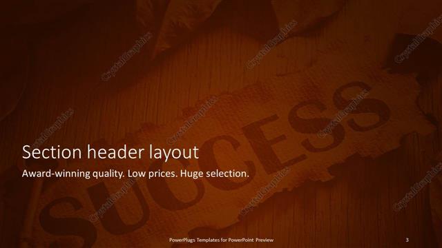 Section Header presentation slide layout