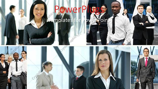  Presentation with people collage - A number of people with place for text