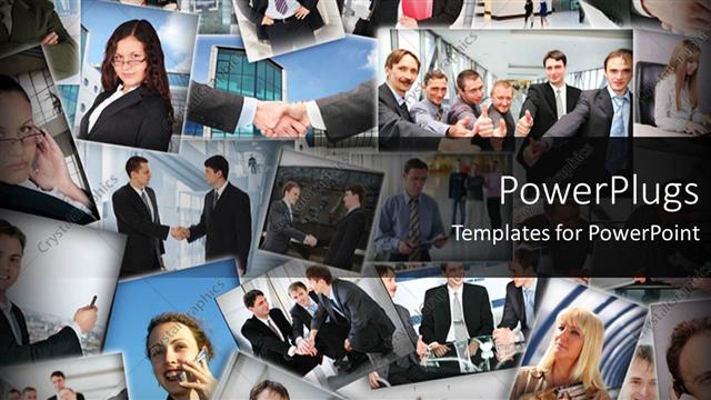  Presentation with human resources - Business collage with men and women, human resources, management