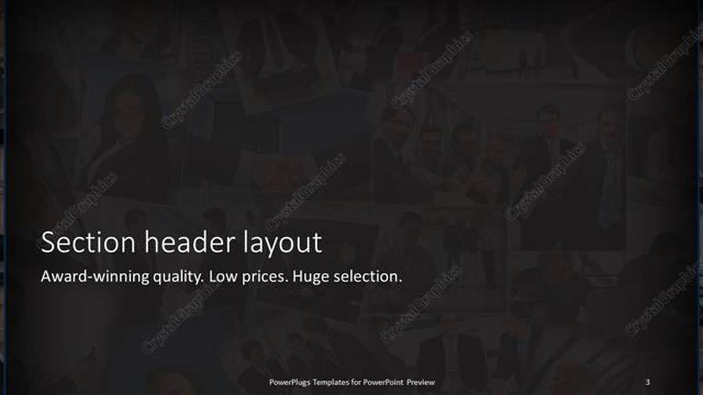 Section Header presentation slide layout