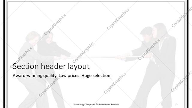 Section Header presentation slide layout