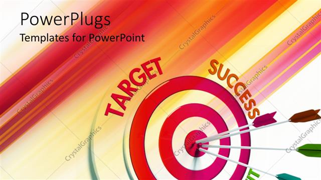  Presentation with target - A business concept depicting target success profit future hitting dart