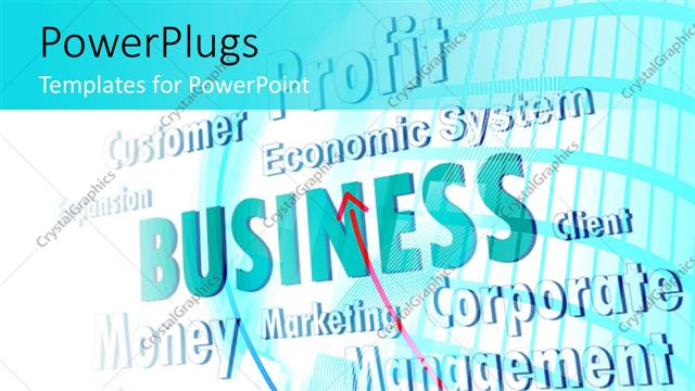  Presentation with business growth - Business concept with different keywords and arrow depicting growth