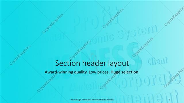 Section Header presentation slide layout