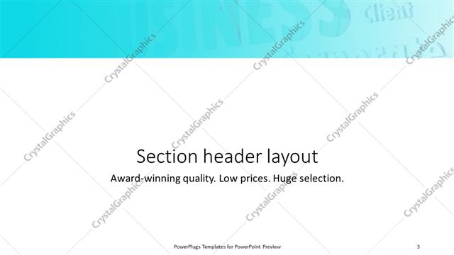 Section Header presentation slide layout