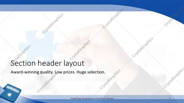 Section Header presentation slide layout