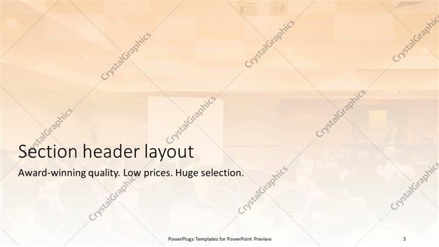 Section Header presentation slide layout