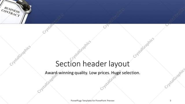 Section Header presentation slide layout