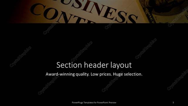 Section Header presentation slide layout