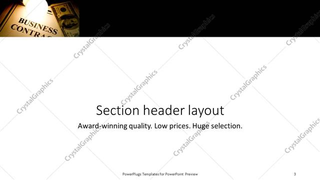 Section Header presentation slide layout