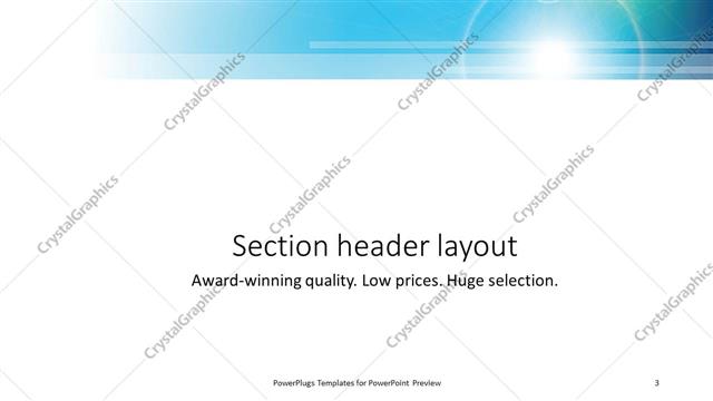 Section Header presentation slide layout