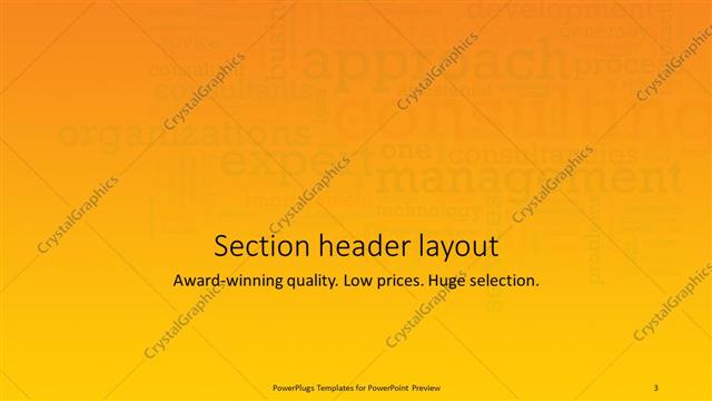 Section Header presentation slide layout