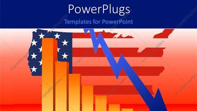  Presentation with map graph - Business Data Graph With US Map and  Decreasing Bar Chart with red color