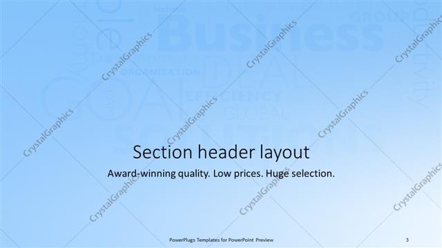 Section Header presentation slide layout