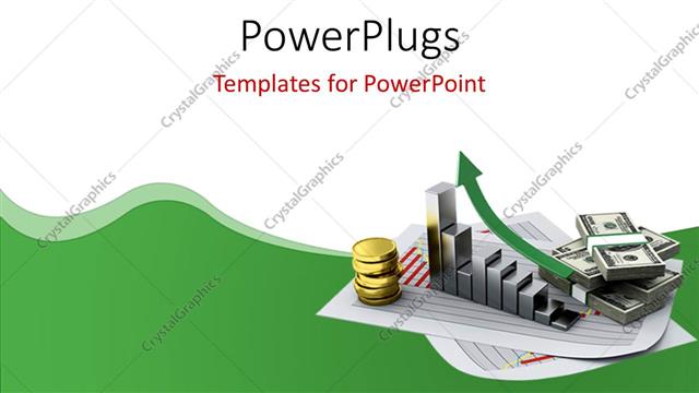  Presentation with money - Business depiction with financial chart and money stack on document