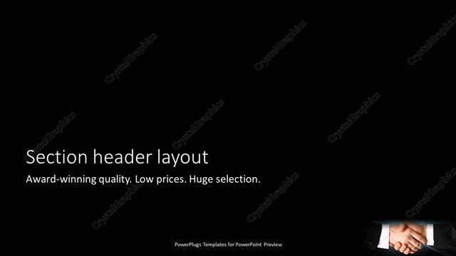 Section Header presentation slide layout