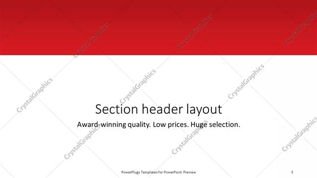 Section Header presentation slide layout