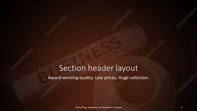 Section Header presentation slide layout