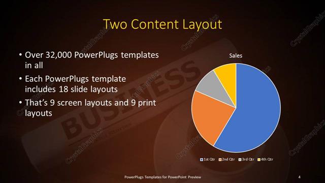 Two Content presentation slide layout