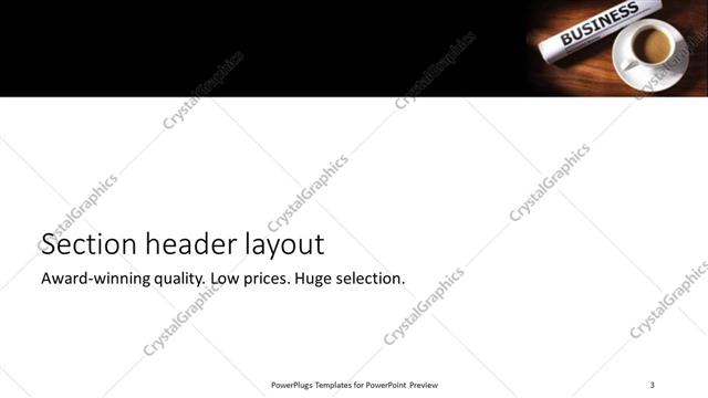 Section Header presentation slide layout