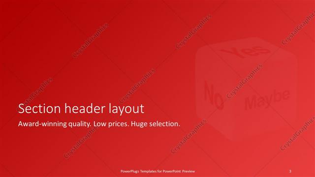 Section Header presentation slide layout