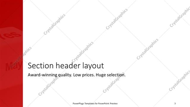 Section Header presentation slide layout