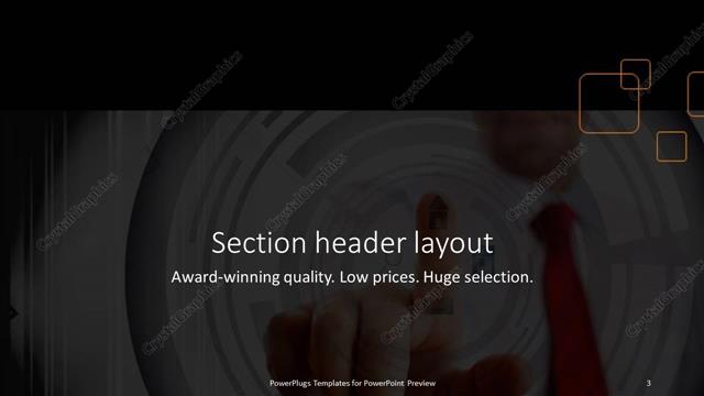 Section Header presentation slide layout