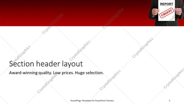 Section Header presentation slide layout