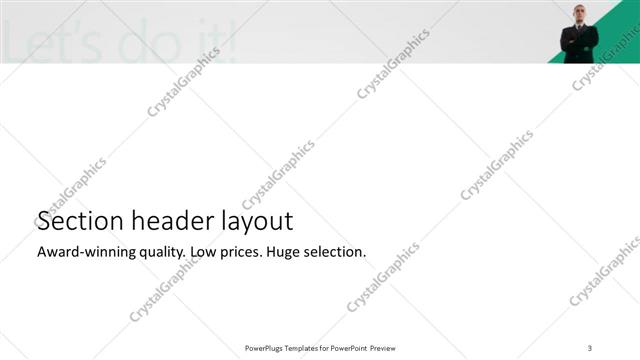 Section Header presentation slide layout