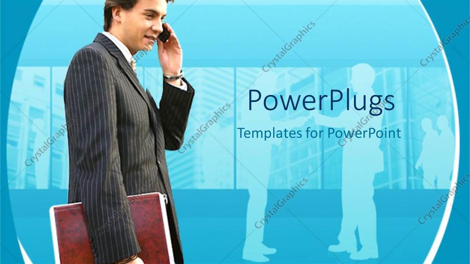 Featuring Business Man Holding a Brown File and Making a Phone Call