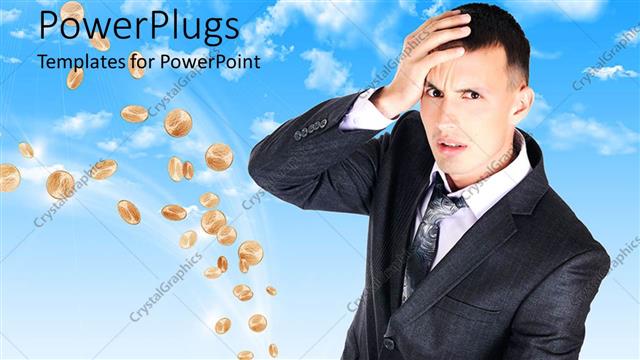  Presentation with look - A business man holding his head with a confused look