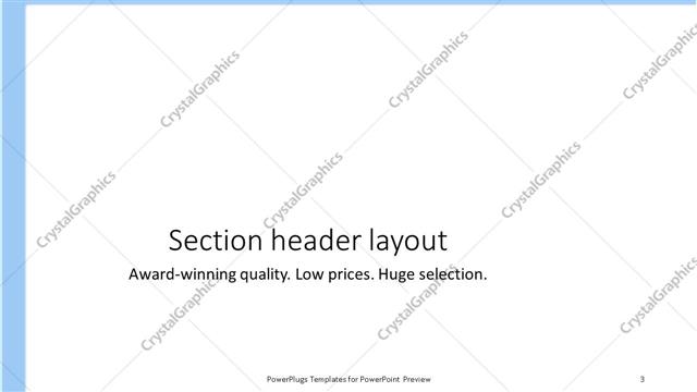 Section Header presentation slide layout