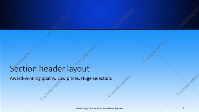 Section Header presentation slide layout