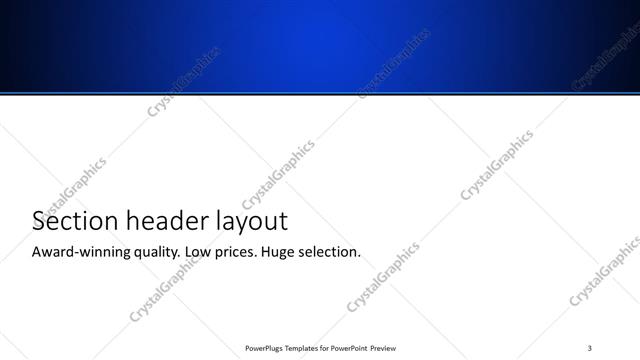 Section Header presentation slide layout