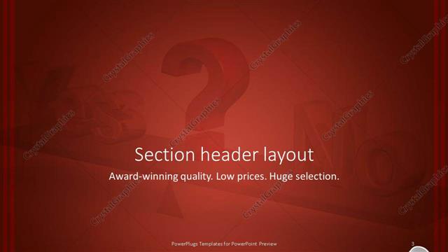 Section Header presentation slide layout
