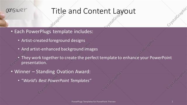 Title and Content presentation slide layout