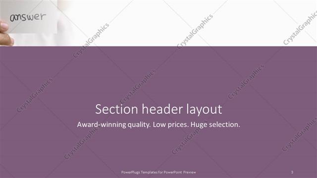 Section Header presentation slide layout