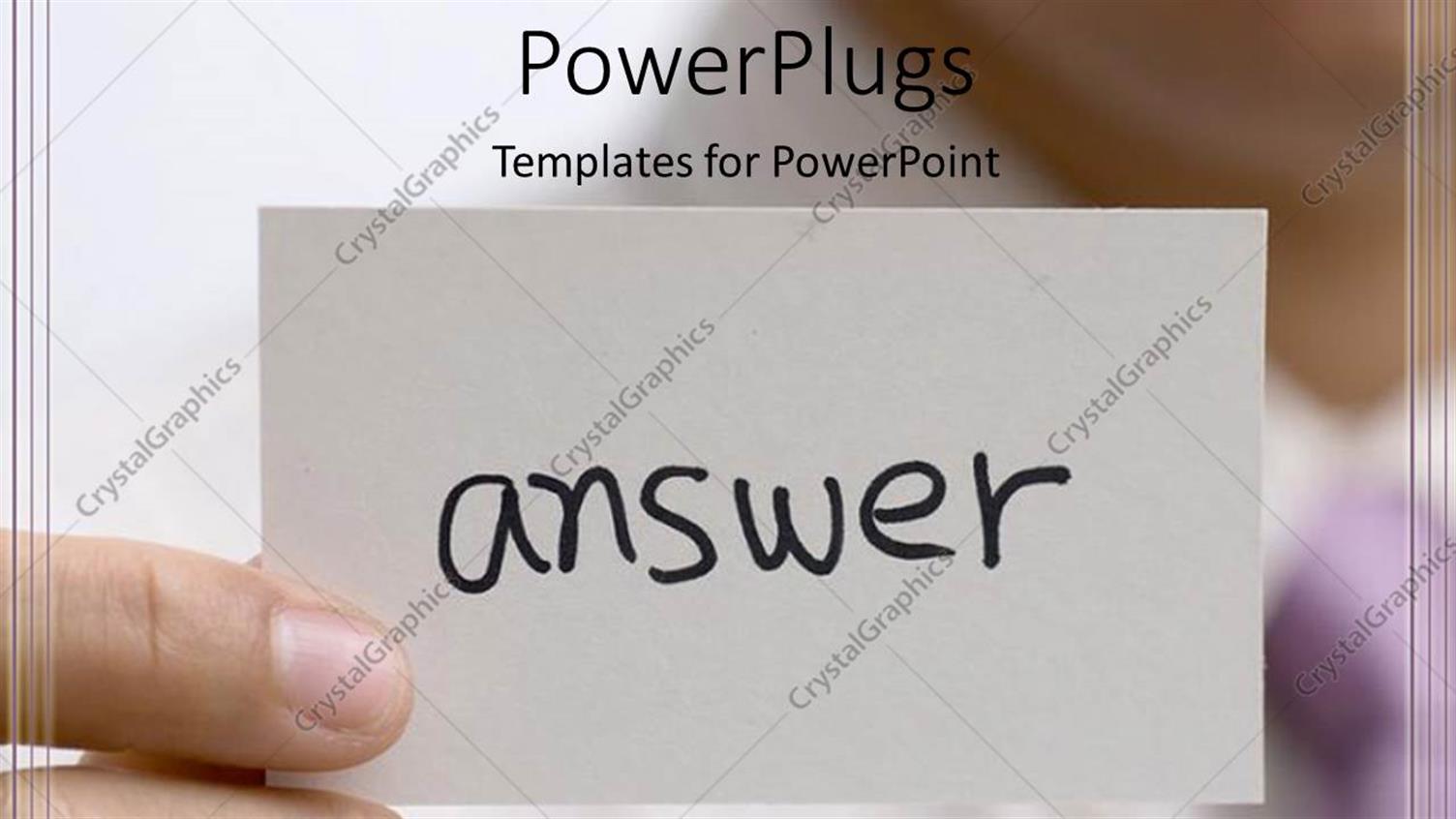 Featuring Business Man Raising White Answer Card on White Background 